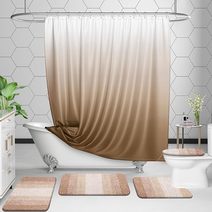 OLANLY Microfiber Bathroom Rugs Sets 3 Piece, 36"x24"+24"x16"+24"x20"