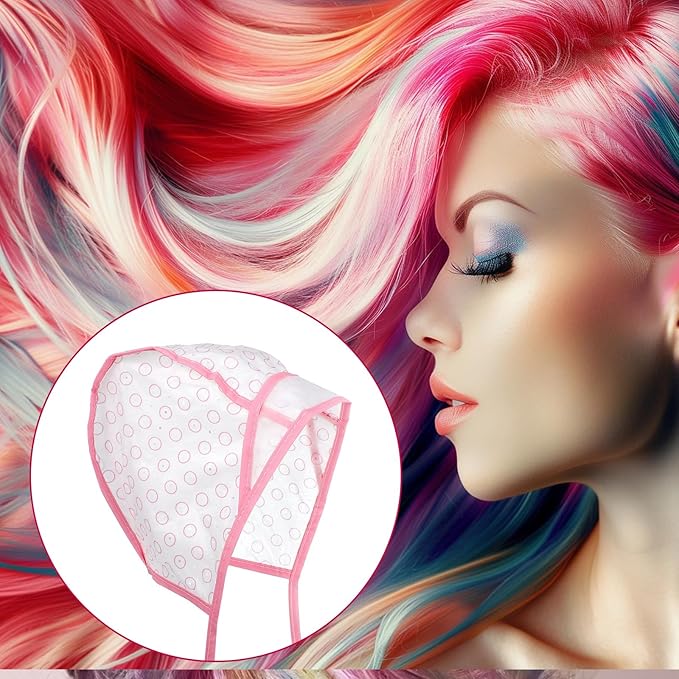 4 Pcs Hair Highlighting Cap, Highlight Cap with Hooks, Highlighting Kit for Blonde & Color, Salon Frosting Dye Kit for Home Hair Coloring, Durable Silicone Caps, Easy to Use
