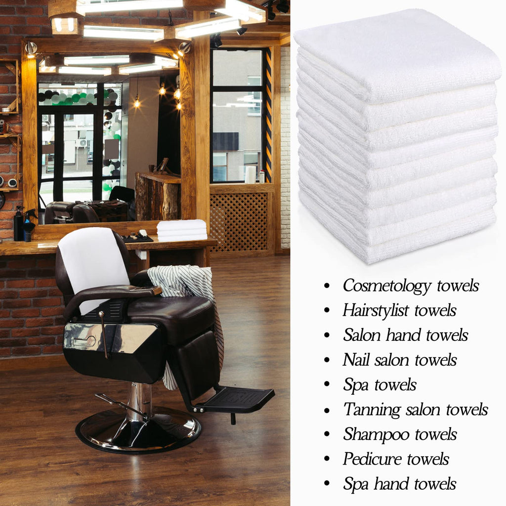 Shimeyao 26 Pcs Salon Bleach Proof Towels Highly Absorbent Hair Towels Hand Facial Cloths Bleach Resistant for Salon Barber Spa Beauty Bath Hair Stylist(White,16 x 29 Inch,Classic)