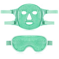 Geyoga Gel Ice Face Eye Mask Cooling Face Eye Masks for Reducing Puffiness, Dark Circles, Redness, Pain Relief, Migraine, Stress, Hot/Cold Pack Compress with Soft Plush Backing(Green)