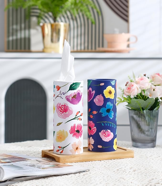 Winoo Design Small Car Tissues Holder - 4PK Facial Tissues - Travel Tissue Tubes Box - Car Cup Holder - 200 Sheets