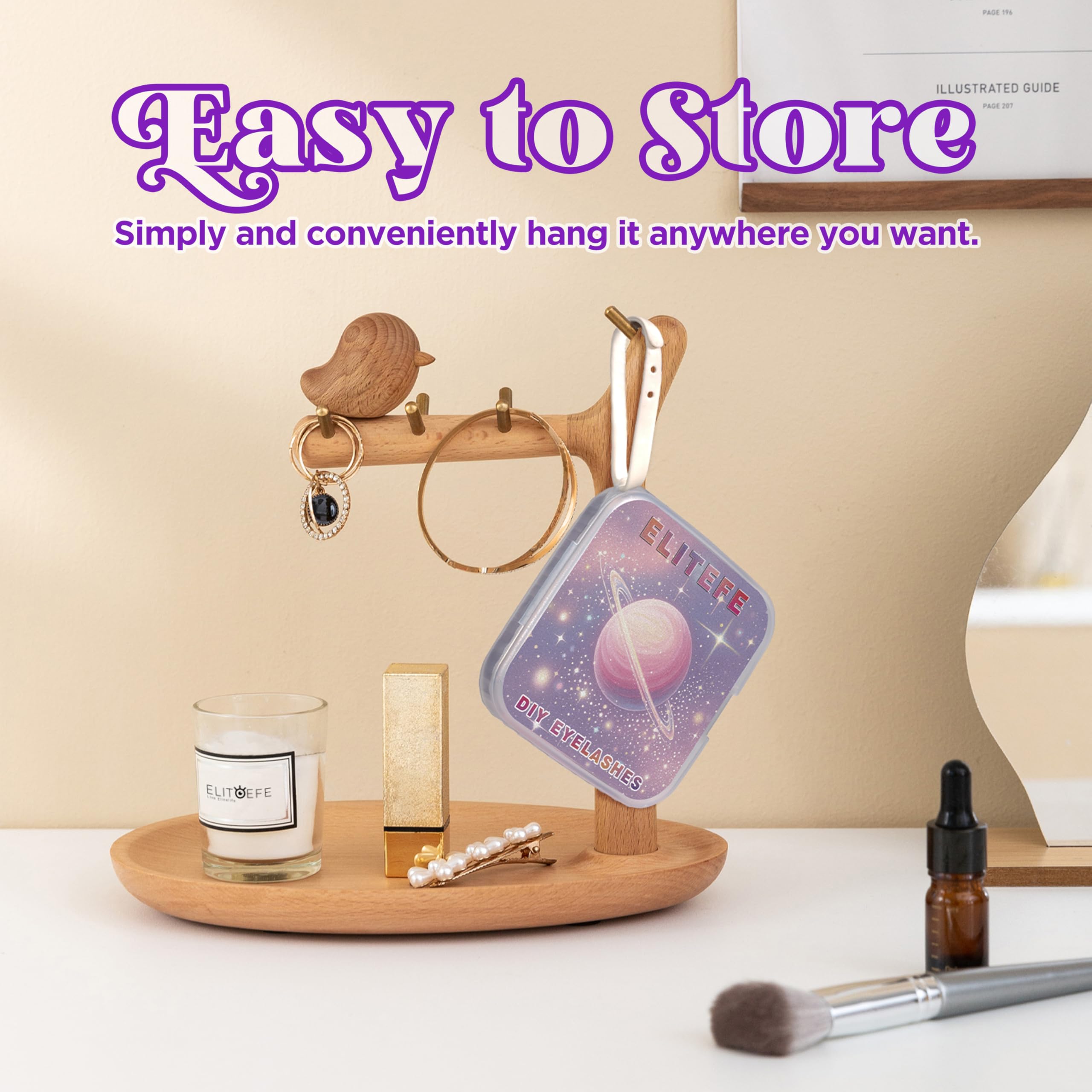 Elitefe Lash Extension Kit DIY Lash Clusters Kit Eyelash Extensions Individual Lashes Extensions with (BondSeal,Tweezers,Remover,168PcsDesert Rose,8-16)