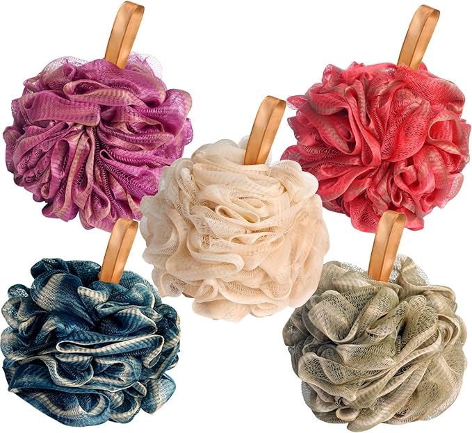 Fishent Shower Sponge Shower Loofah, Body Wash Loofah Sponge Body Scrubber, 3 Pack 60g Large Size Lofas for Shower, Cleaning Loofahs Sponge Body Sponges for All Skin Types