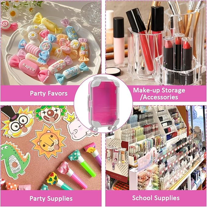 6 Pcs Mini Suitcase Party Favor Box Plastic Luggage Storage Box Empty Candy False Eyelashes Boxes Tiny Suitcase for Wedding Travel Decoration 6.69 Inch