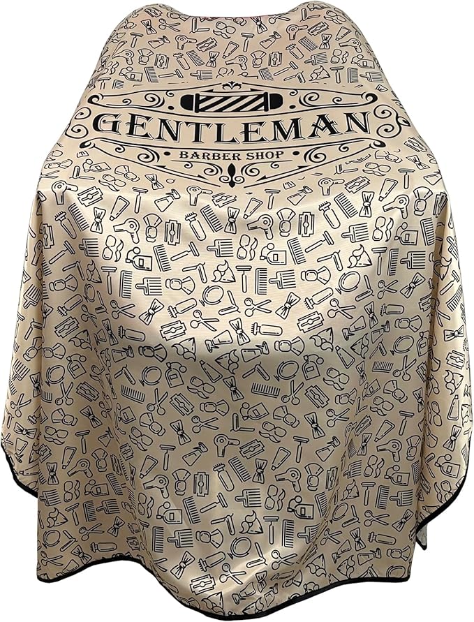Pelocapa Barber Capes for Men Haircutting Salon Capes with Snaps Stylist Gown Large Waterproof Hairdresser Capes -63”× 56”(Beige)