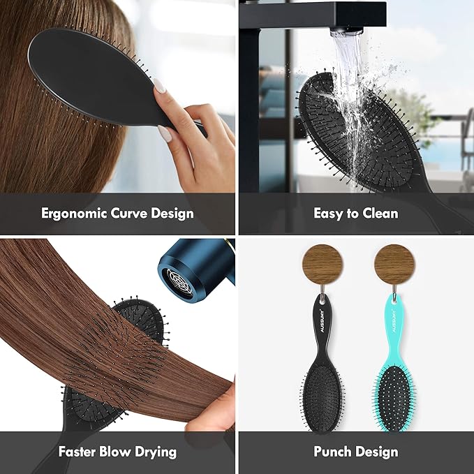 Aussumy 4 Pack Detangling Hair Brush - Air Cushion Detangler Hairbrush with Ultra Soft Bristles for Effortless Tangle Removal For Wet Dry Damaged Curly Fragile Hair for Women Men Boys Girls Adult Kids