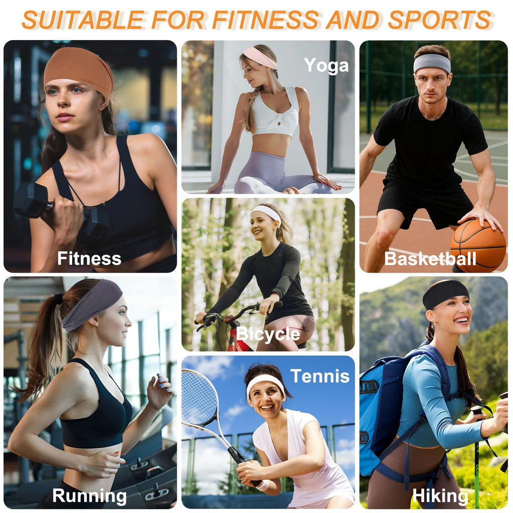 RuiYok Workout Wide Headbands for Women Non Slip Head Bands,6 Packs