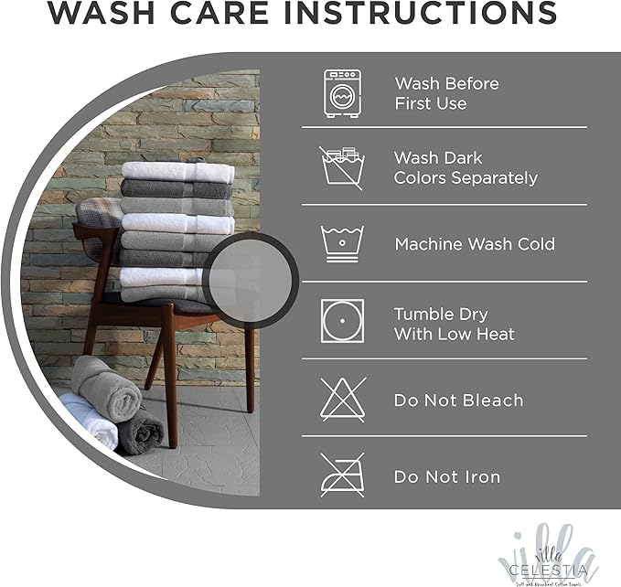 100% Cotton Wash Cloth for face & Body Set of 12, (12 x 12 inches) Sustainable, Soft, Highly Absorbent, Combed Cotton Wash Cloths Pack of 12 for Hotels, Spa, Bathroom, Dorm, Grey