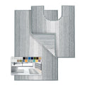 Bathroom Rugs Sets 2 Piece, Toilet Rugs U-Shaped, Contour Bath Mat Rugs Set for Toilet Bathroom, Soft Absorbent Chenille Bath Carpet, Quickly Dry, Washable (Light Gray, 32" x 20" + 24" x 20")
