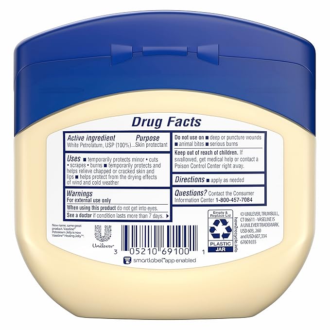 Vaseline Petroleum Jelly Original 3 Count Provides Dry Skin Relief And Protects Minor Cuts Dermatologist Recommended And Locks In Moisture 13oz