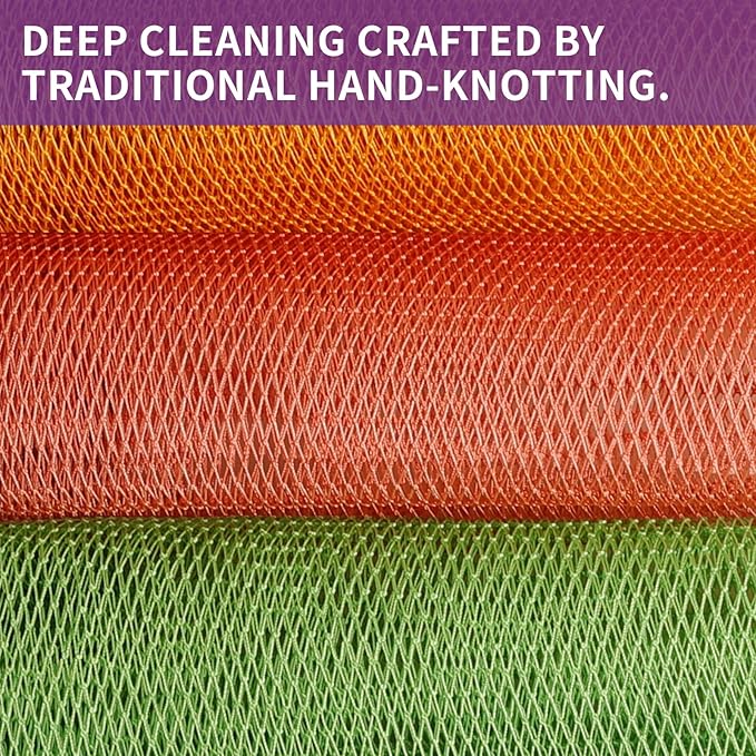 CZZXI 3-Pack African Net Sponge, Back Exfoliating Body Scrubber