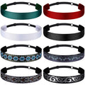 Sintege 8 Pcs Woman Elastic Headband Adjustable Non Slip Headbands,Classic