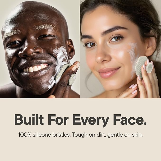 TOOLETRIES Silicone Face Scrubber, Facial Cleansing Brush - Sand