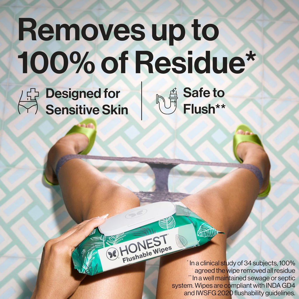 The Honest Company Flushable Wipes, Hypoallergenic, Tropical Leaves, 336ct