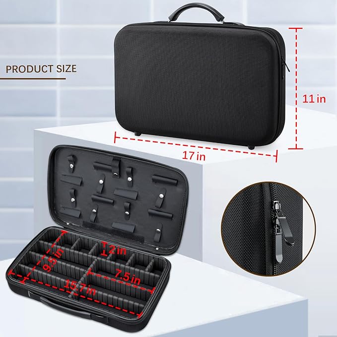 Yueieoun Barber Clippers Briefcase, 17-inch Hair Cutting Supplies Bag