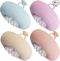 4Pcs Bath Sponge Shower Loofah, Exfoliating Body Scrubber, Upgrade Large 2-in-1 Sunflower Bath Ball with Suction Cup Non-Slip Handle, Bath Sponges for Men Women(Blue&Purple&Pink&Beige)