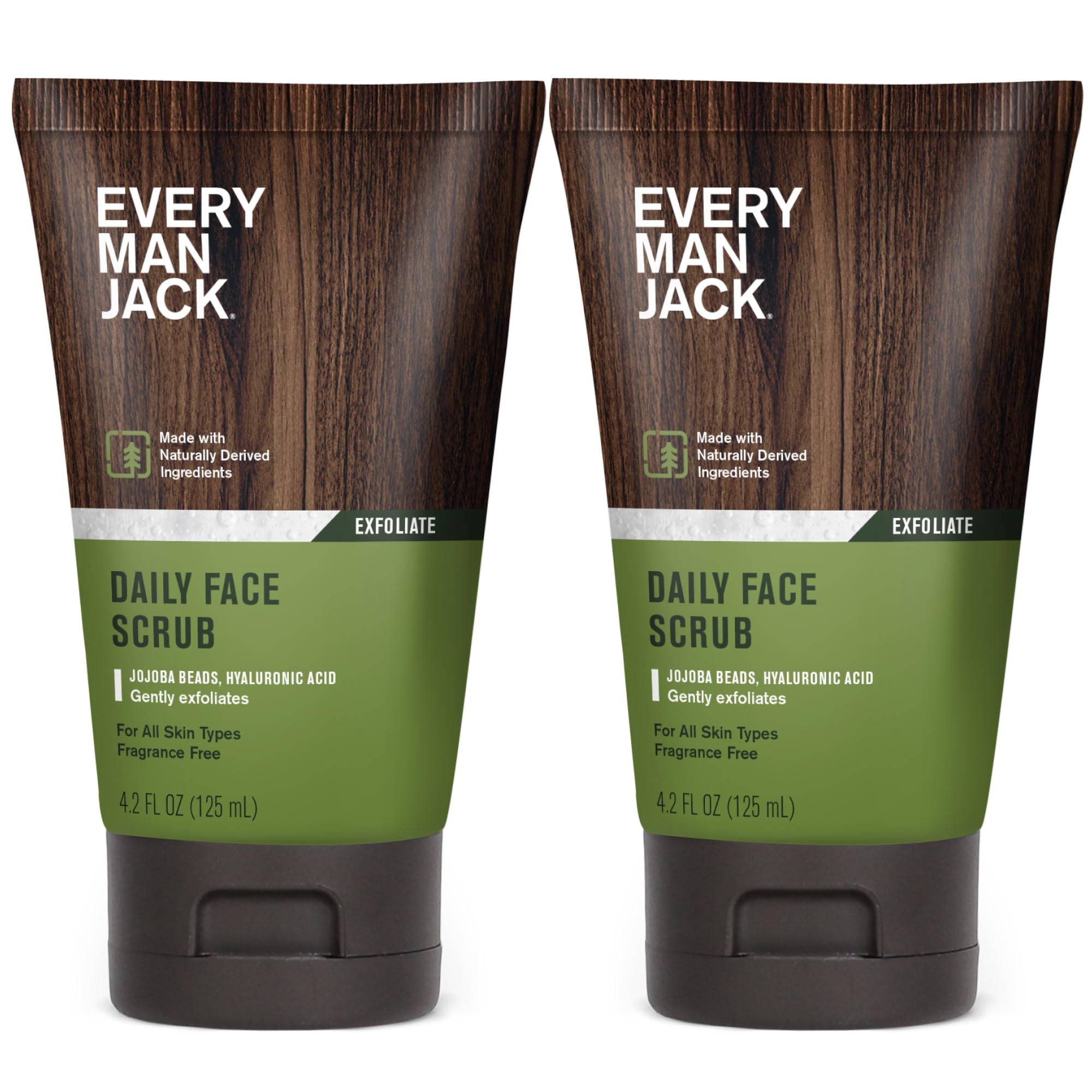 Every Man Jack Gentle Exfoliating Face Scrub for Men, Unscented, (2pk)