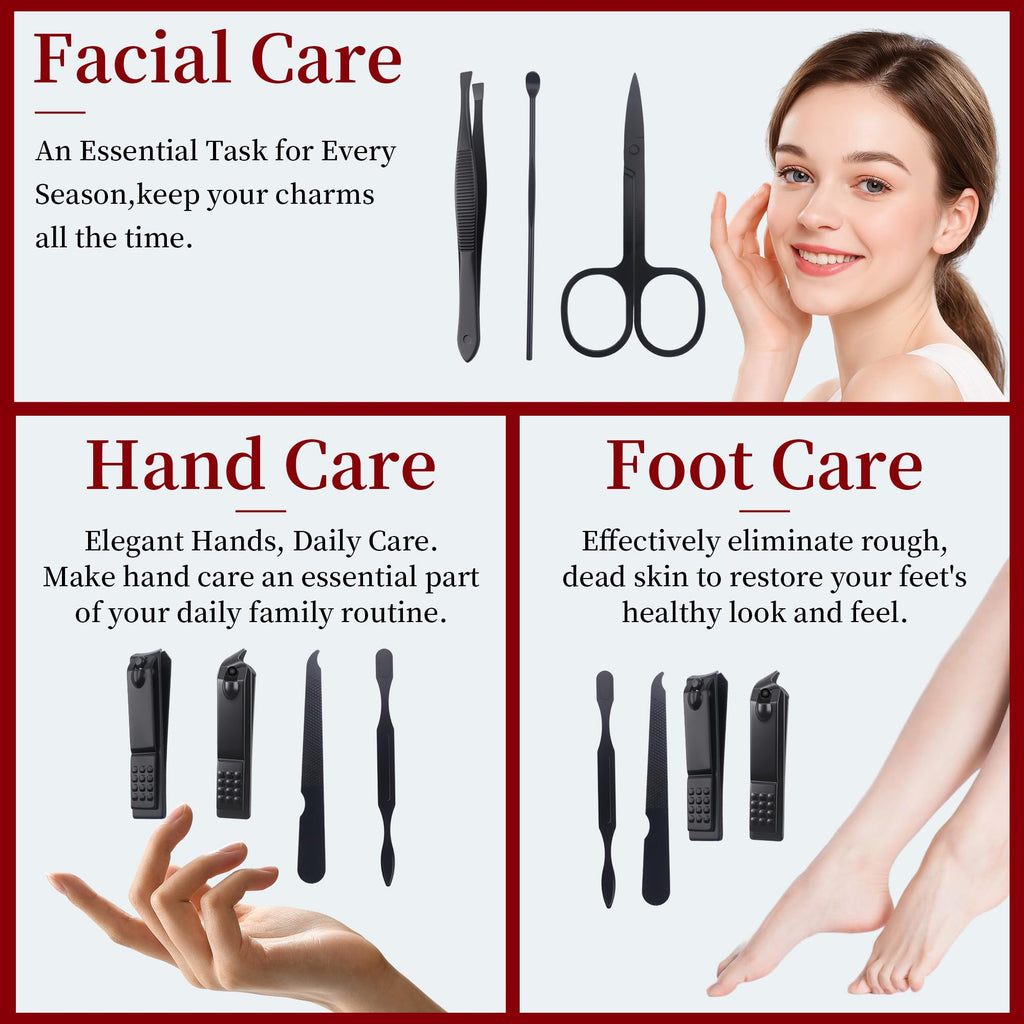 Manicure Set Stocking Stuffers for Men, Easter Basket Stuffers for Teens, Manicure Kit Nail Clippers Kit Grooming Kit Pedicure Care Tool Fathers Day Men Dad Birthday Gifts for Teen Boys Father