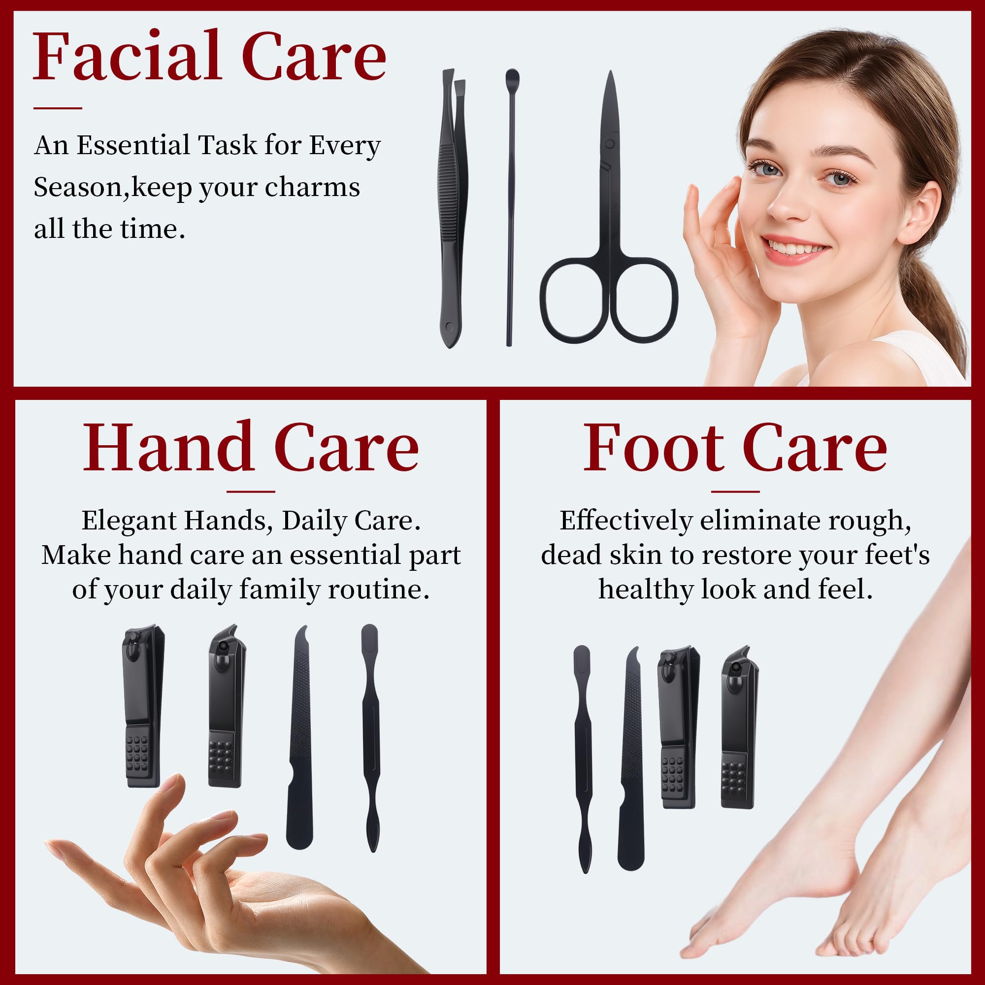 Manicure Set Stocking Stuffers for Men, Easter Basket Stuffers for Teens, Manicure Kit Nail Clippers Kit Grooming Kit Pedicure Care Tool Fathers Day Men Dad Birthday Gifts for Teen Boys Father