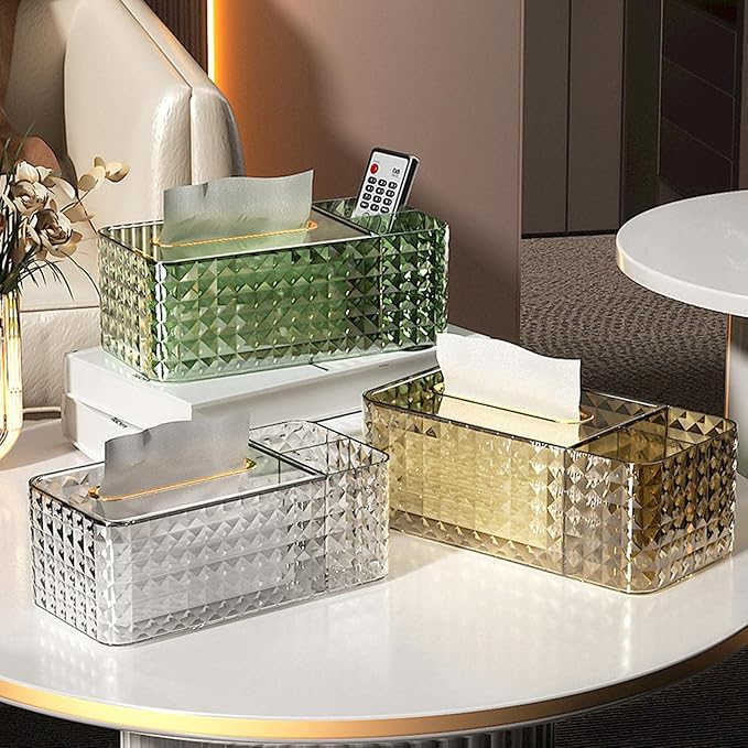 Tissue Box Cover Rectangle,Tissue Holder Napkin Dispenser for Bathroom Bedroom Living Room Office (White)