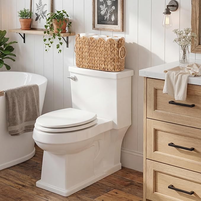 StorageWorks Toilet Paper Storage Holder, Slim Scalloped Basket Organizer