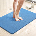 LuxStep Shower Mat Bathtub Mat,24x16 inch, Non-Slip Bath Mat with Drain, Quick Drying PVC Loofah Bathmat for Tub,Shower,Bathroom (Lake Blue)