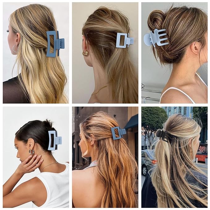 SMKSL 3 Styles Hair Clips for Women Small Medium Big Claw Clips for Thin Thick Hair 12 Pcs Hair Claw Clips Hair Clips Combination Hair Accessories for Women (Blue)