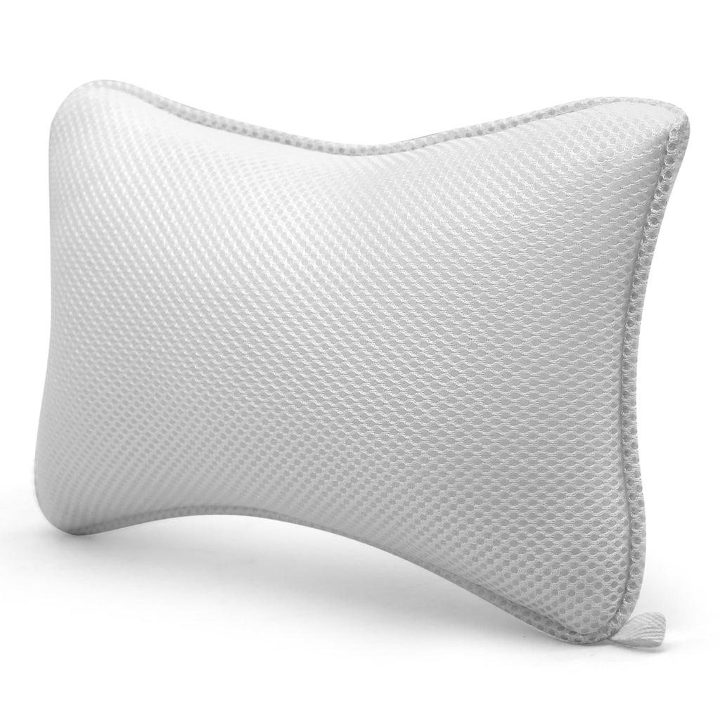 SereneLife Bath Pillow - Comfortable Tub Pillow with 4D Mesh & Suction Cups | Quick-Drying, Breathable & Thick Cushioned, Fits Standard Tubs, Supports Neck & Spine, Works with SereneLife Massage Mats