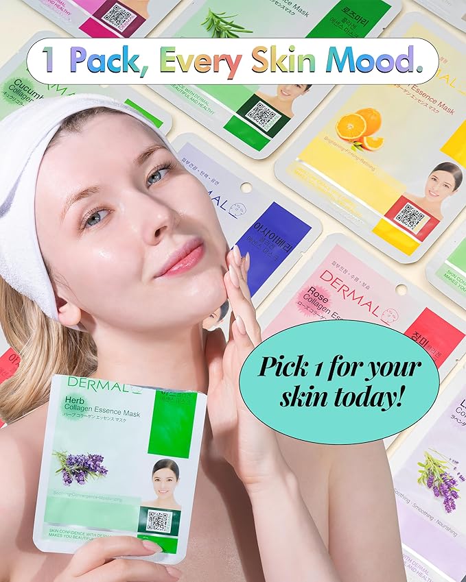 DERMAL 39 Combo Pack Made in Korea Facial Mask – 20+ Years of K-Beauty Experience, Premium Quality Korean Sheet Masks for Daily Skincare Routine