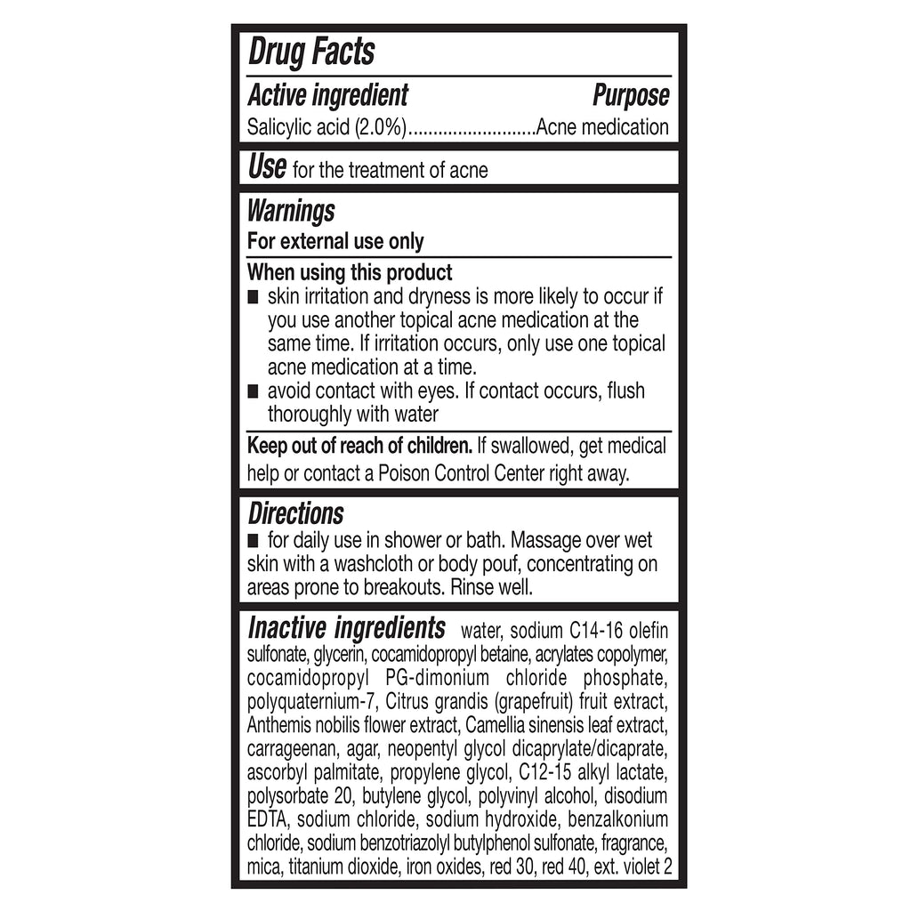 Amazon Basics Clarifying Pink Grapefruit Body Wash, 2% Salicylic Acid Acne Treatment, Dermatologist Tested, 8.5 Fluid Ounces, Pack of 1