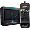 VOLT Grooming GoPack Travel Toiletry Bag for Men, Hanging Organizer for Travel Essentials & Toiletries, Water Resistant Cordura Fabric with Fold-Out Design, Pockets & Removable TSA Storage Bag, Black