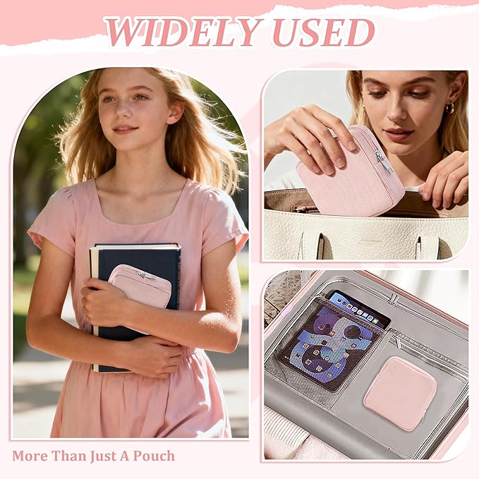 4 Pcs Period Bags For Teen Girls, Corduroy Sanitary Napkin Storage Bag First Period Pad Pouches Tampon Holder for Purse with Zipper