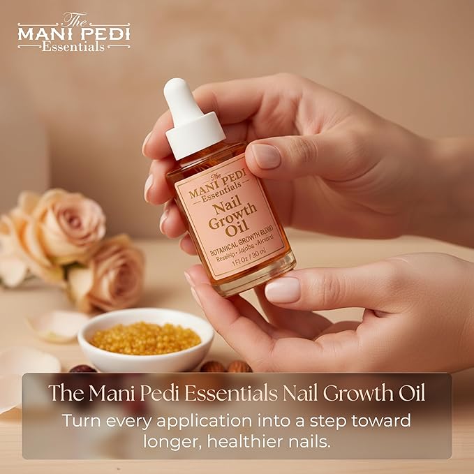 TMPE Nail Growth Oil 1 fl oz | Rosehip, Jojoba & Almond Oil Blend | Fast Nail Growth Serum for Stronger Longer Nails | Cuticle Oil Strengthener | Nourishing Nail Treatment for Brittle Damaged Nails