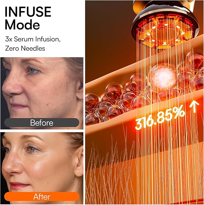 INIA 3-in-1 Red Light Therapy Beauty Device for Face & Neck Skincare