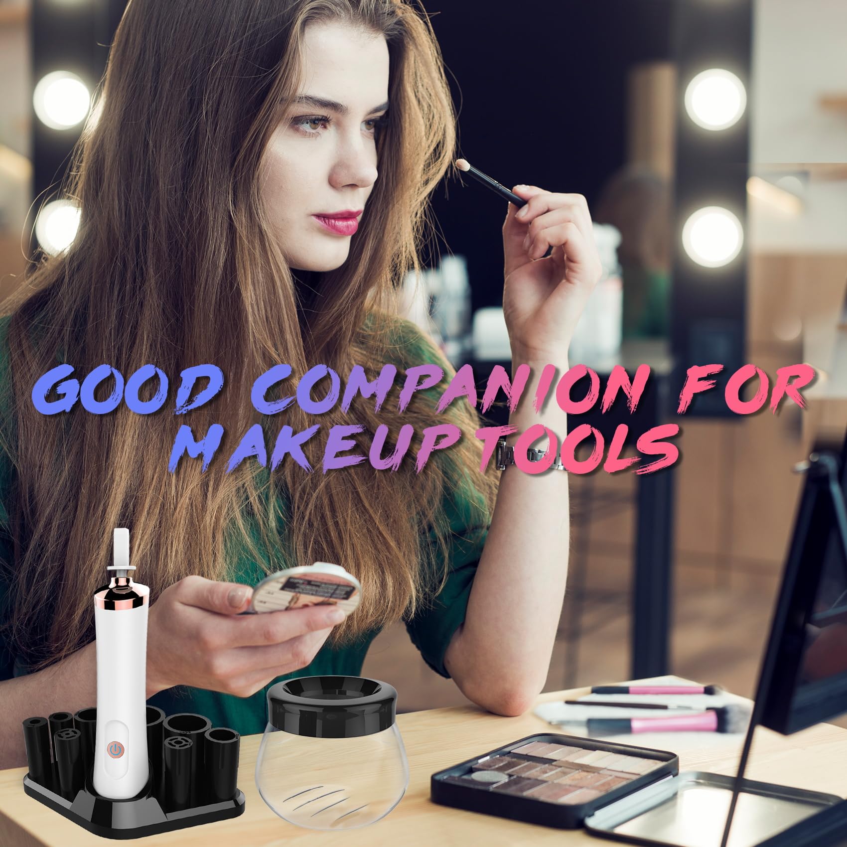Electric Makeup Brush Cleaner Machine - Makeup Brush Cleaner for Brushes Wash and Dry Quickly -Perfect for Daily Makeup or Frequently Used Makeup Brushes
