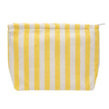 Flat Makeup Bag for Women,Zipper Cosmetic Pouch for Purse,Stripe Yellow