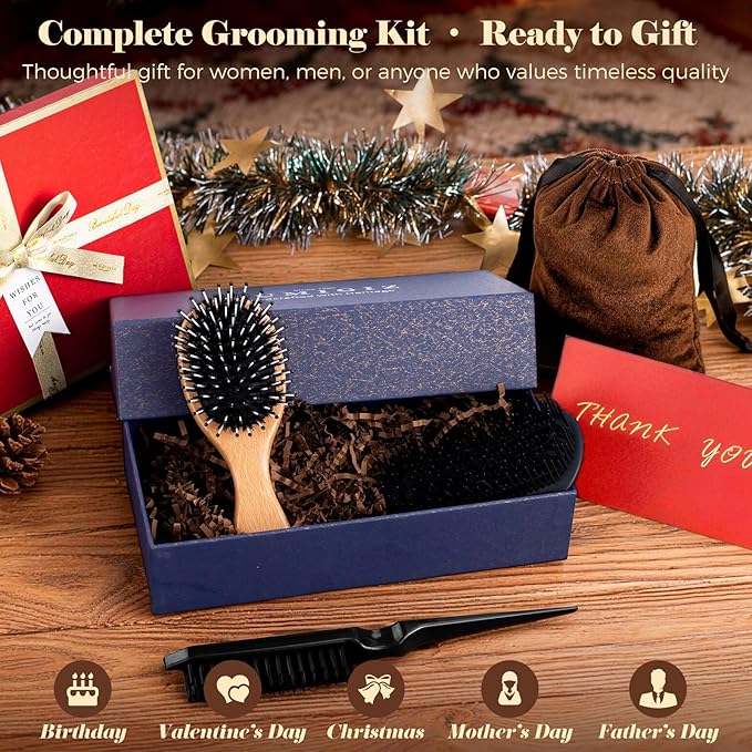 Mini Boar Bristle Hair Brush Since 1965 British Craftsmanship Handmade