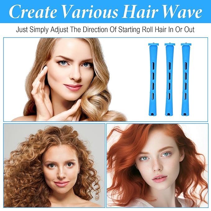 DOPENSPI 40 PCS Small Perm Rods for Short Hair, Plastic Curling Rods Cold Wave Rod Perming Curlers Hair Curling Rollers Perm Rod for DIY Styling Natural Hairs Short Long Hairs