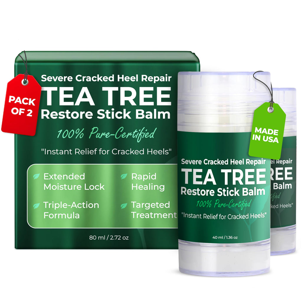 Terramed Just Think Comfort Foot Balm for Dry Cracked Feet | Foot Balm Stick for Dry Cracked Feet Tough Skin on The Heels and Intensely Moisturizing | No Mess Applicator | 2 Pack Stick