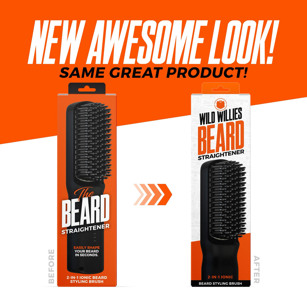 Wild Willies Beard Straightener Brush & Hot Comb - Tourmaline Ceramic