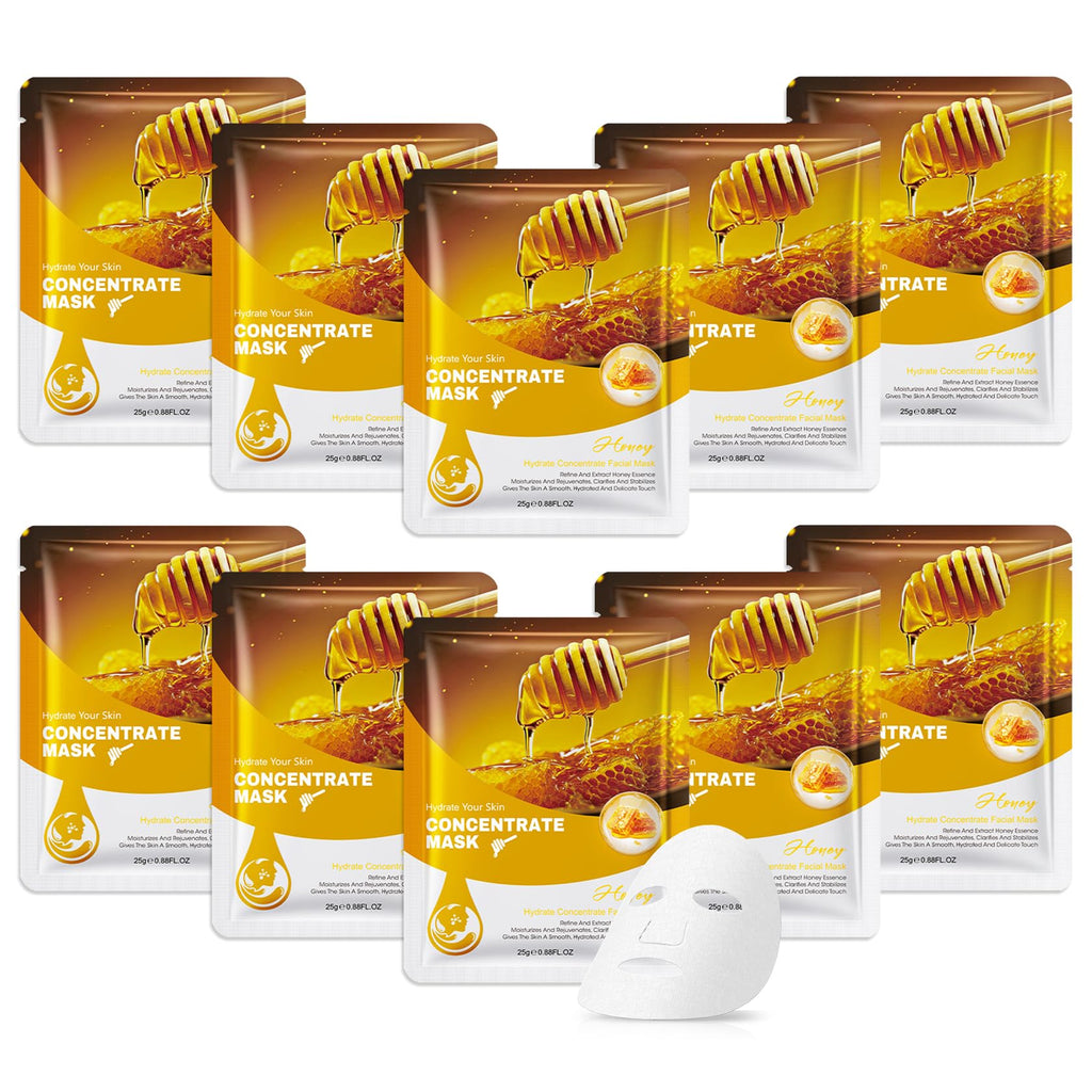10 Pack Variety Facial Sheet Masks Skin Care Set, Hydrating Bulk Sheet Face Masks Skincare Gifts Set for Women Men, Long Lasting Moisturizing Face Mask Skincare for All Skin Type（D07)