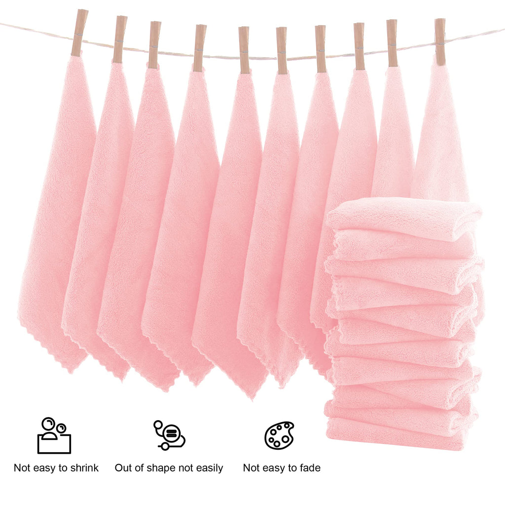 MOONQUEEN Ultra Soft Premium Washcloths Set - 12 x 12 inches - 72 Pack - Quick Drying - Highly Absorbent Coral Velvet Bathroom Wash Clothes (Pink)
