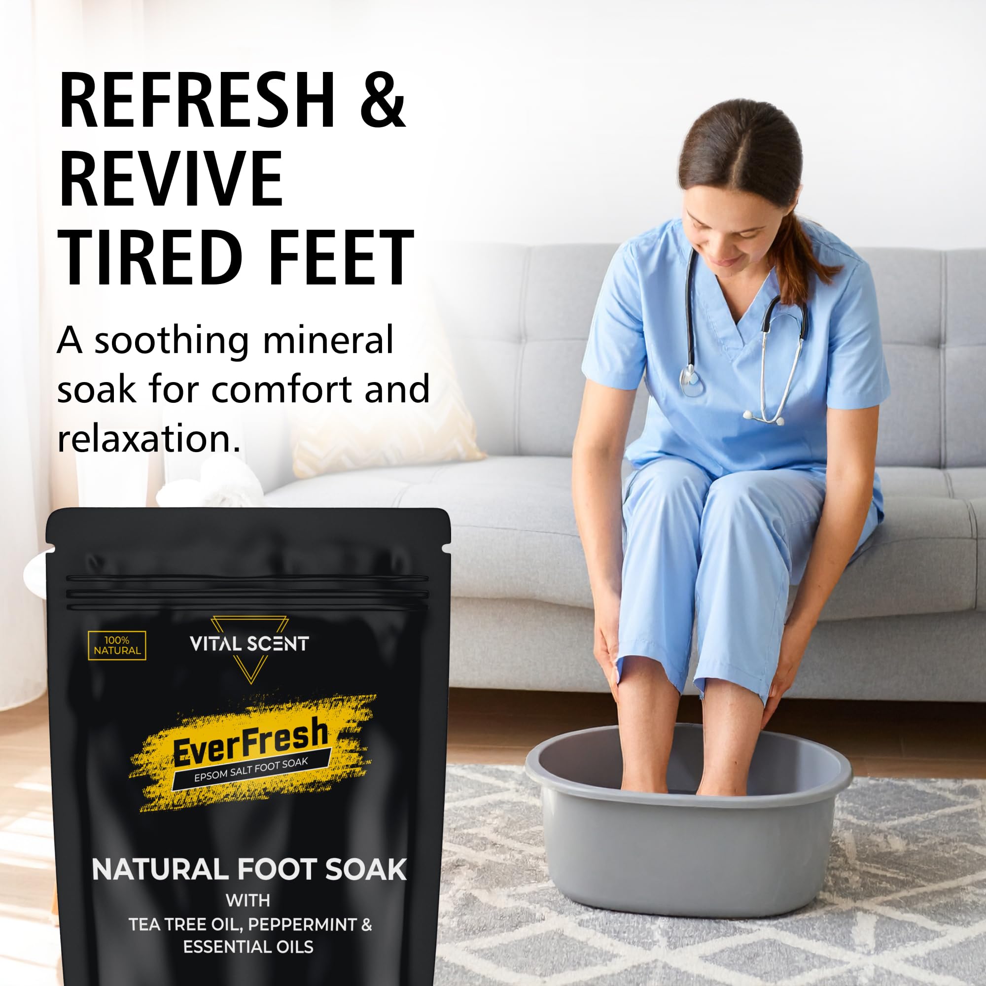 Heavy Duty Tea Tree Oil Foot Soak Epsom Salt for Soaking for Odor &Footbath