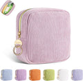 Playexen Period Bag for Purse, Corduroy Sanitary Napkin Storage Bag, Pink