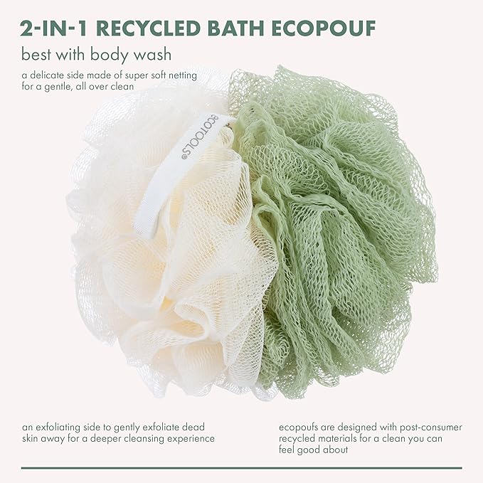EcoTools Green 2-in-1 EcoPouf Shower Loofah, 1 Count