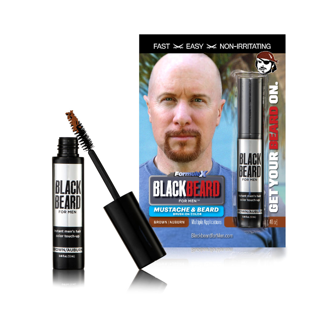 Blackbeard for Men Instant Beard Color, Brown/Auburn, 3 Pack