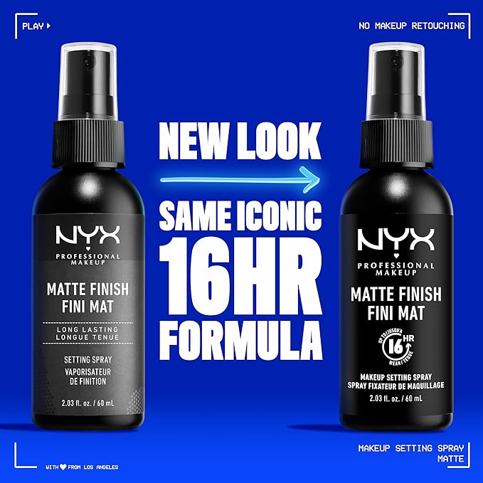 NYX PROFESSIONAL MAKEUP Makeup Setting Spray - Matte Finish, Long-Lasting Face Mist for up to 16HR Wear, Vegan Formula (Pack of 2)