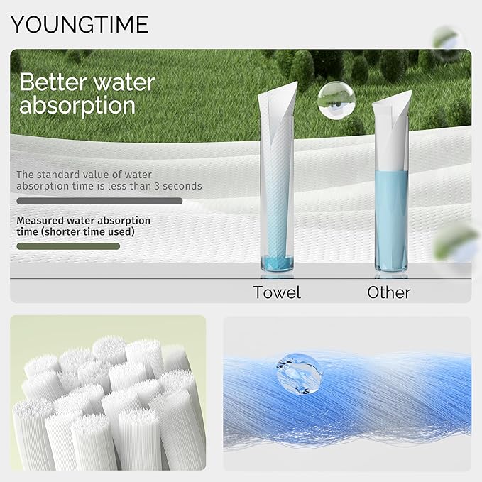 YOUNGTIME Disposable Compressed Bath Towel for Travel,27.5 * 40 Large Bath Towel Travel Towel Reusable for Hotel,Disposable Cotton Bath Towels Tablets,6 Pack