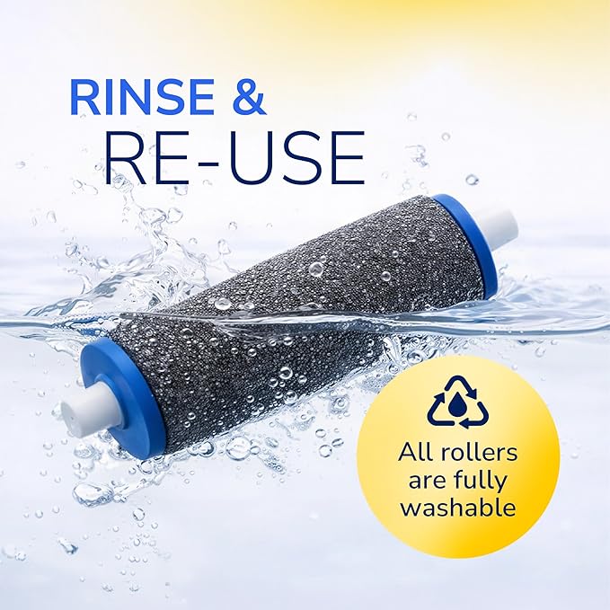 Dr. Scholl's Mixed Electric Foot File Roller Head Refills, 2 Count, with Diamond Crystals, Removes Hard & Dead Skin, Mixed Pack for Hard Skin, 1 Regular Coarse & 1 Ultra Coarse Refill