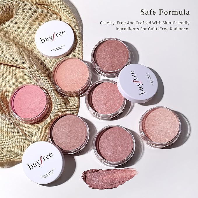 bayfree Multi Glow Balm, Cream Blush for Cheeks, Blush Balm Face Makeup, Radiant Finish, Hydrating, Creamy, Lightweight & Blendable Color, Face Makeup, 0.63 Oz